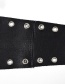 Fashion White Faux Leather Perforated Wide Belt