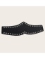 Fashion Black Faux Leather Perforated Elastic Waist Wide Belt