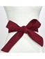 Fashion Red Velvet Cloth Tied With Wide Belt