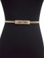 Fashion Gold Color Thin Belt With Metal Mirror Buckle