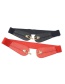 Fashion Red Metal Double Buckle Waist Belt