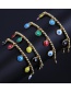 Fashion F Seven Copper Dripping Eyes Round Beads Beaded Bracelet