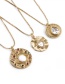 Fashion Gold Coloren-3 Copper Plated Real Gold Geometric Love Drop Eye Necklace