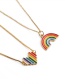 Fashion Rainbow Copper Drop Oil Rainbow Love Necklace