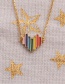 Fashion Rainbow Copper Drop Oil Rainbow Love Necklace