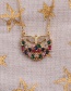 Fashion Gold Color Micro-inlaid Color Zirconium Heart Necklace