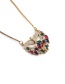 Fashion Gold Color Micro-inlaid Color Zirconium Heart Necklace