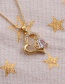 Fashion Gold Coloren-2 Copper Inlaid Zirconium Heart Necklace
