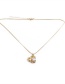 Fashion Gold Coloren-2 Copper Inlaid Zirconium Heart Necklace