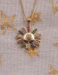 Fashion Color Copper Inlaid Colored Zirconium Sunflower Smiley Necklace