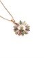 Fashion Color Copper Inlaid Colored Zirconium Sunflower Smiley Necklace