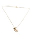 Fashion 8# Copper Inlaid Zirconium Bear Box Chain Necklace