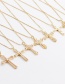 Fashion 8# Copper Inlaid Zirconium Cross Necklace