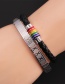 Fashion Brown Leather Cord Letter Color Magnetic Buckle Leather Cord Braided Bracelet Set