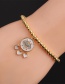 Fashion 4# Copper Inlaid Zirconium Eye Beaded Bracelet