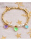 Fashion C3 Bronze Plated Real Gold Drop Oil Love Heart Beaded Bracelet