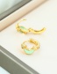 Fashion Pink Copper Drop Oil Crescent Earrings