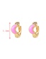Fashion Yellow Copper Drop Oil Crescent Earrings