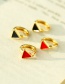 Fashion White Copper Dripping Triangle Earrings