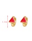 Fashion Pink Copper Dripping Triangle Earrings