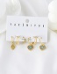 Fashion Gold 6-piece Copper Inlaid Zircon Love Stud Earrings