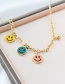 Fashion Gold Stainless Steel Smiley Face Pendant Necklace