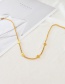 Fashion Gold Stainless Steel Smiley Necklace