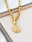 Fashion Gold Stainless Steel Portrait Pendant Necklace