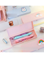 Fashion Pink-love Rainbow Clouds Cartoon Labeling Large Capacity Stationery Box