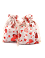 Fashion Red Love Heart 13*18cm Christmas Bronzing Print Drawstring Drawstring Cotton Candy Bag