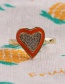 Fashion Blue Copper-plated Real Gold Color Dripping Heart-shaped Ring