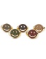 Fashion Red Copper Inlaid Zirconium Smiley Open Ring