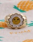 Fashion White Copper Drip Oil Smiley Flower Ring