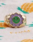 Fashion Purple Copper Drip Oil Smiley Flower Ring