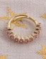 Fashion Purple Copper Inlaid Zirconium Geometric Open Ring