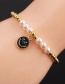 Fashion White Copper Beads Beaded Dripping Oil Smiley Face Bracelet