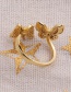 Fashion Yellow Micro Inlaid Zirconium Butterfly Ring