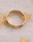 Fashion Gold Color Copper Drip Oil Smiley Ring