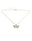 Fashion White Copper Drop Oil Butterfly Necklace