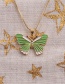 Fashion Blue Copper Drop Oil Butterfly Necklace