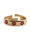 Fashion Color Gold Color-plated Copper Dripping Flower Ring