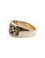 Fashion Gold Color Copper Inlaid Colorful Zirconium Geometric Ring