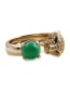 Fashion Green Gold Color-plated Copper Leopard Head Ring