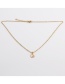Fashion Gold Coloren + O Child Chain Titanium Steel Heart Necklace