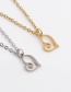 Fashion Gold Coloren + O Child Chain Titanium Steel Heart Necklace