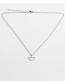 Fashion Rigid Color+o Sub-chain Stainless Steel Peach Heart Letter Necklace