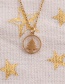 Fashion Gold Coloren + O Child Chain Titanium Steel Cut Christmas Tree Necklace