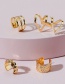 Fashion Gold Color Single-sided Overlapping Geometric Hollow Multi-layer Ear Clips