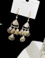 Fashion Gold Color Alloy Opal Fan-shaped Tassel Earrings