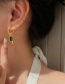 Fashion Gold Color Alloy Inlaid Square Zirconium Vertical Bar Ear Ring